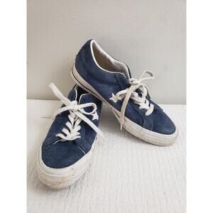(JL) Converse One Star Ox Premium Suede Blue Size Mens 6 Unisex Sneakers 158371C